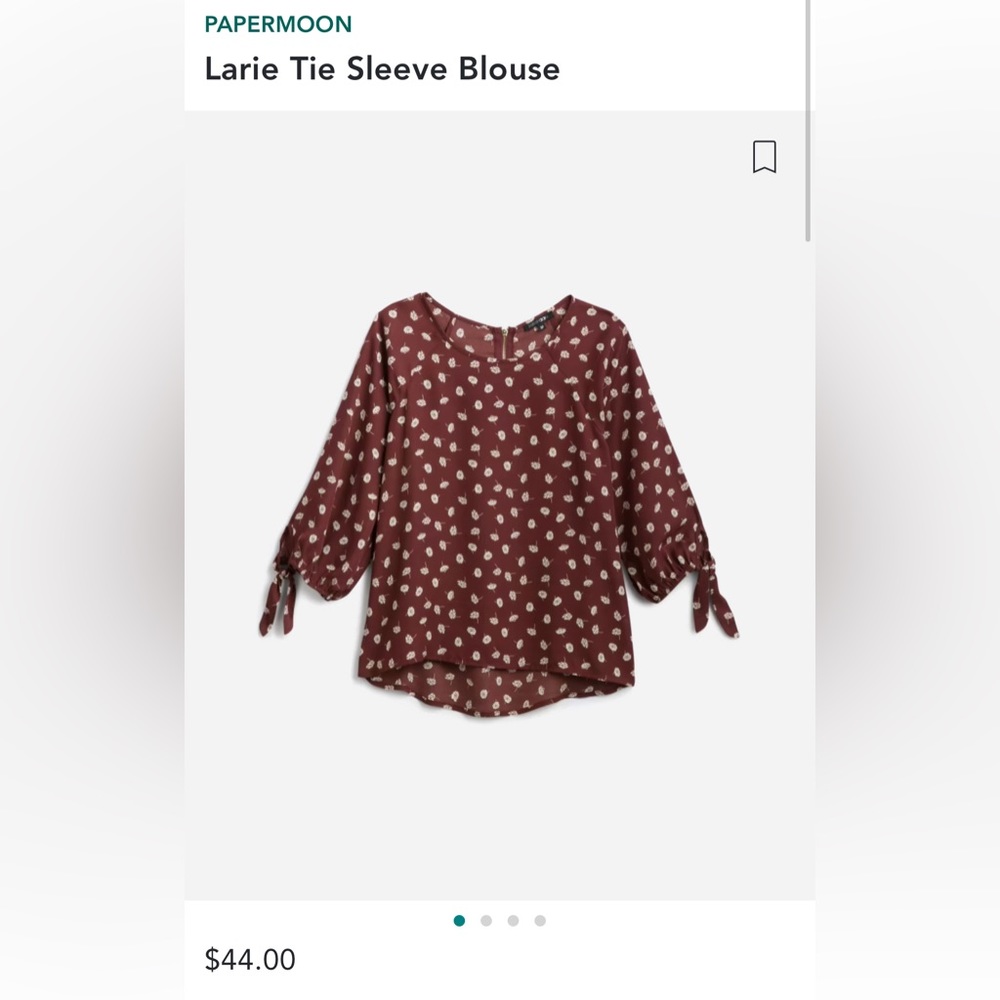 Papermoon - Larie Tie Sleeve Blouse - Size L - Loose Fitting - Brand New